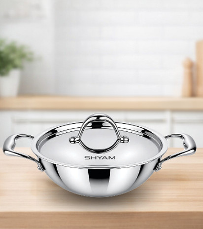 Shyam Tri-Ply Stainless Steel Cookware – Kadhai & Cookware Set